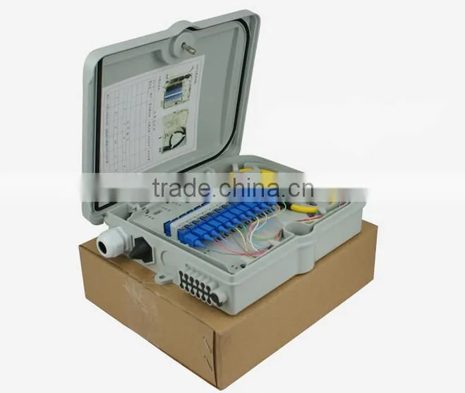 24 core wallmount FTTH outdoor fiber optical terminal box/optical distribution box with PC/ABS materials