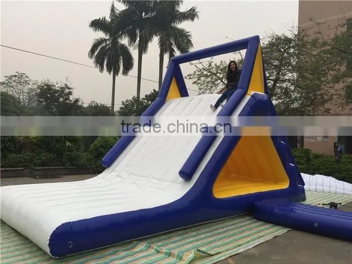 Hot selling lake inflatable water slides, inflatable floating water slide