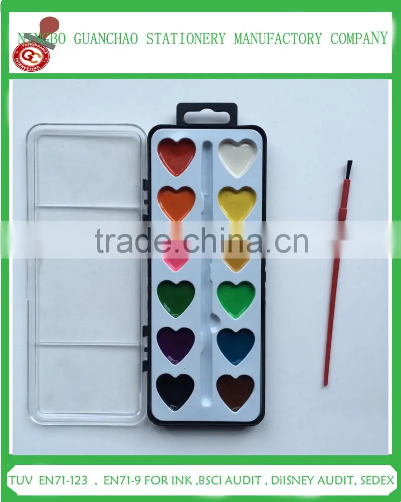 watercolor paint set , heart shaped watercolor paint set