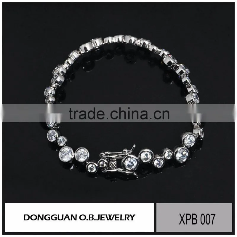 Fashion bracelet, brass material charm zircon bracelet
