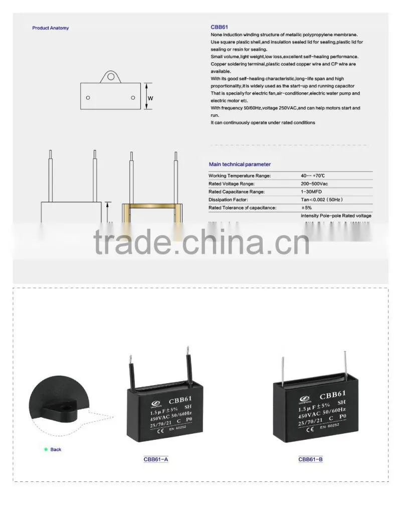 ceiling fan wiring diagram 450vac 1.5uf cbb61 capacitor