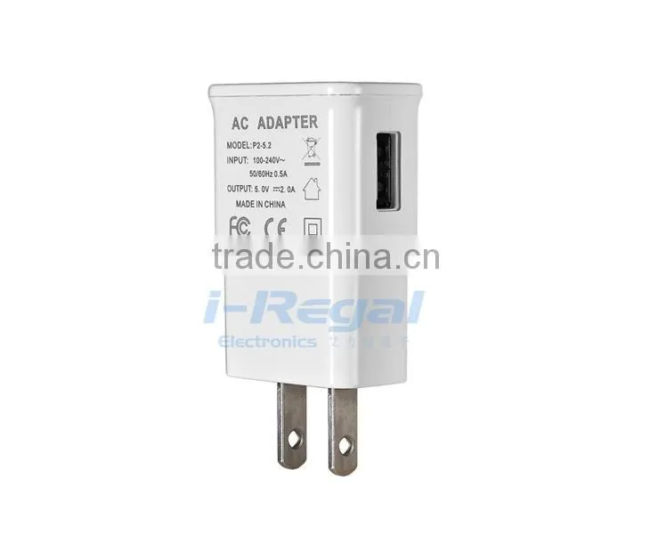 High efficiency portable EU plug pin usb wall charger made in China
