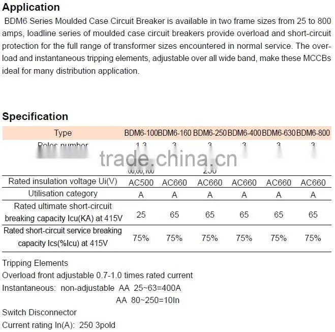 BDM6 DS 1P 40A MCCB CIRCUIT BREAKER