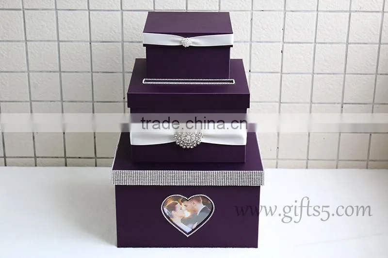 Elegant wedding card box holder with photo frame