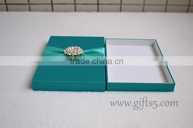Elegant navy blue wedding invitation boxes