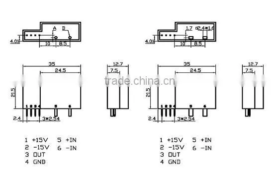 Closed loop Hall effect DC AC pulse current transducers / sensors RCB46B series