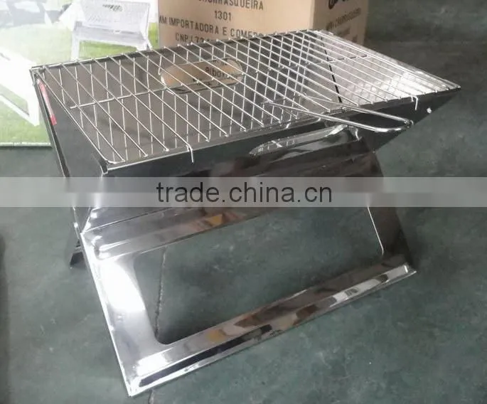 X-shape tabletop charcoal BBQ grill