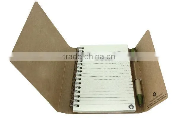 Eco Recycled paper notebook with pen