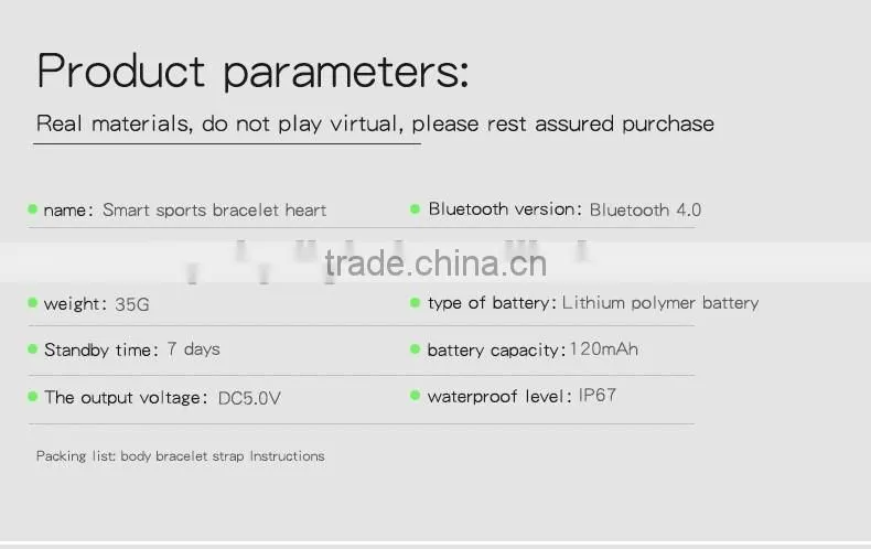 smart wristband heart rate monitor smart bracelet Bluetooth Pedometer for smart phone long stand by