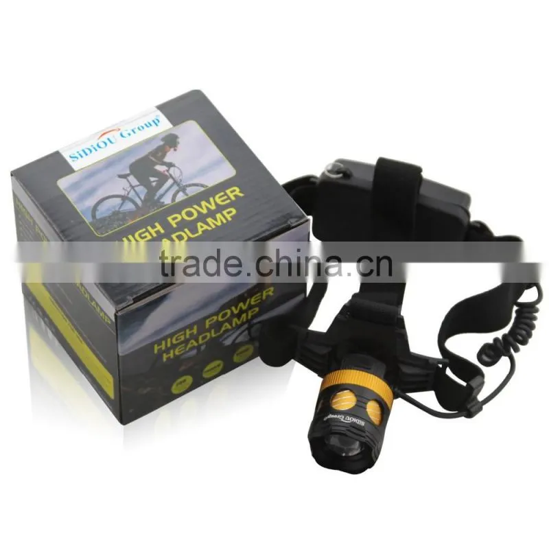 1200 Lumen LED Zoomable Headlamp Head Torch Light Bike Lamp Rechargeable Waterproof 18650 Battery For Camping