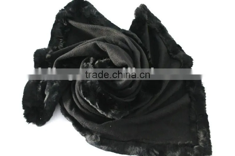 women winter elegant cashmere pashmina shawls with fur trim