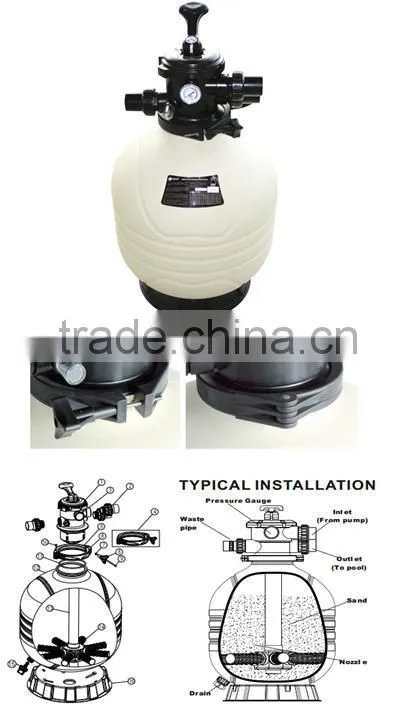 Factory 2014 best selling high quality easily maintenance side swimming pool filter / swimming pool equipment