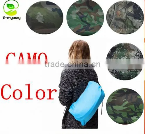 Air Sofa Outdoor Inflatable Lounger Hangout Compression Sleeping Bags Nylon Fabric With Carry Bags With Side Pocket