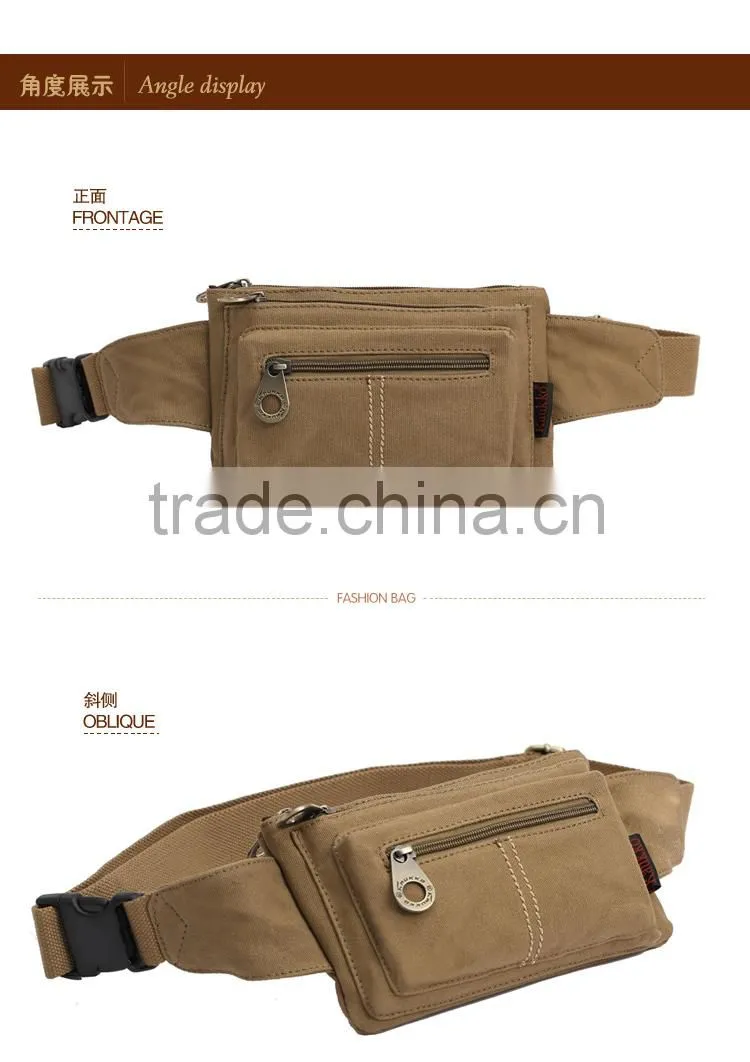 Fashion Waist Pack Canvas Waist Bag Fanny Pack Waist Belt Bag 2 colors