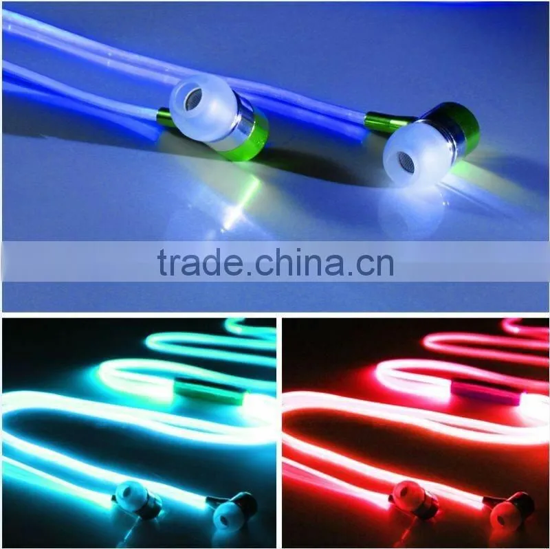 sport earphone 3.5mm In-ear Stereo Phone Headset Luminous Glow Earphone Headphone Handsfree with Mic