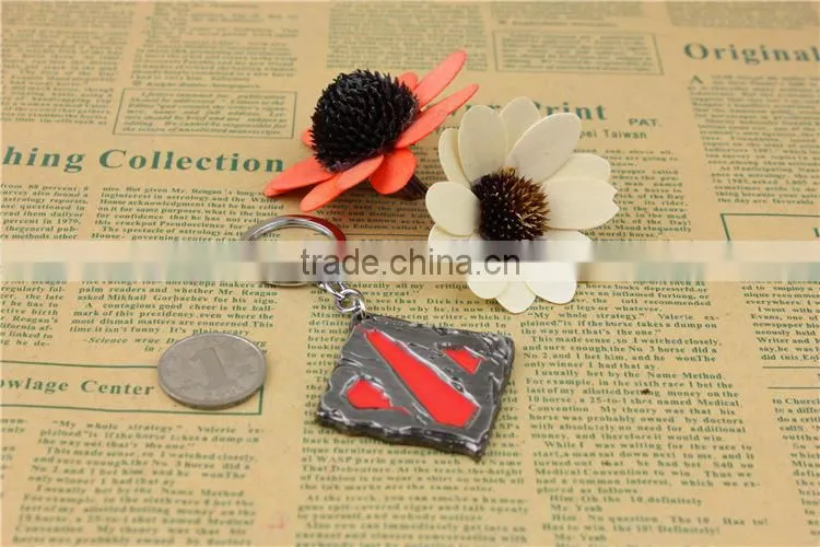 Popular dota PC game keychain alloy bright color metal keychain dota 2 keychain