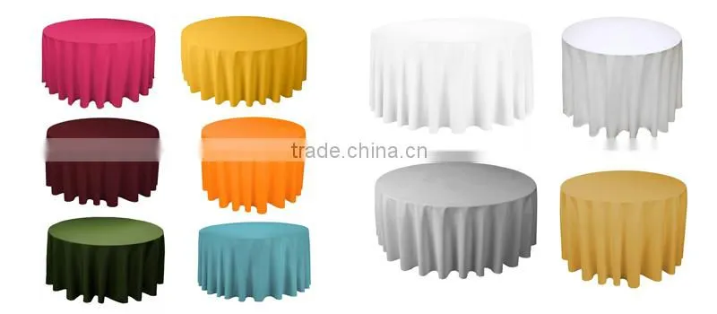 White Polyester Round Table Cloth