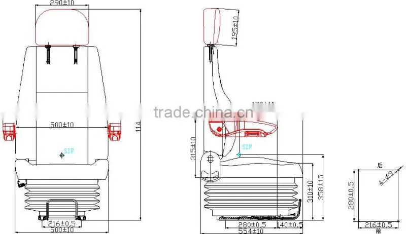 Luxury air Forklift Seat,heavy Forklift Seat
