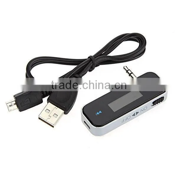 3.5mm Jack FM Radio Transmiter Handsfree Car Kit For Mobilephones/Tablets/Music Player