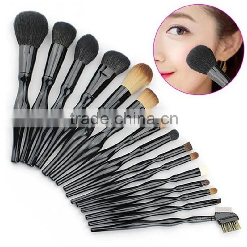 Special handle 15pcs custom logo cosmetic makeup brush set