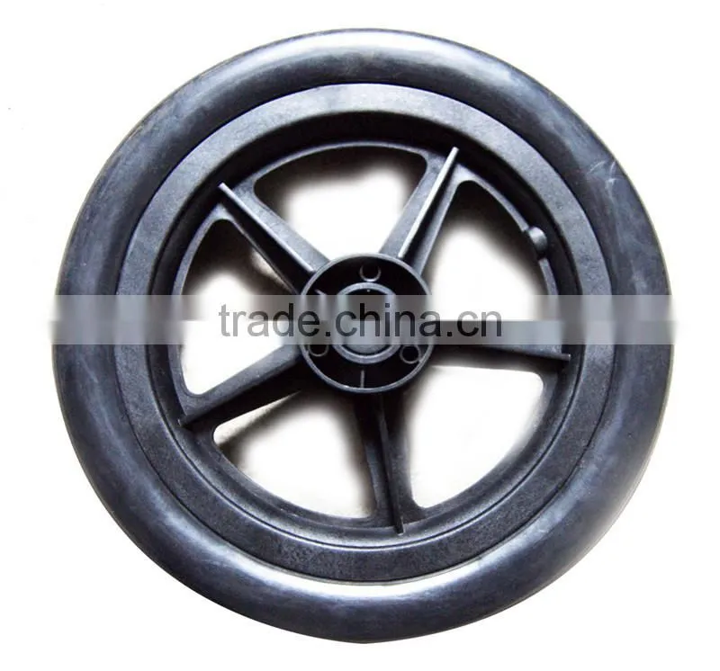 injection molded hard plastic wheels Small foaming nylon wheel Plastic solid wheel