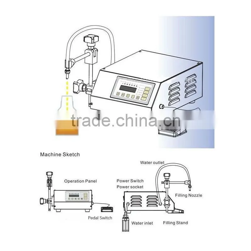 stainless steel tabletop control pump liquid filling machine