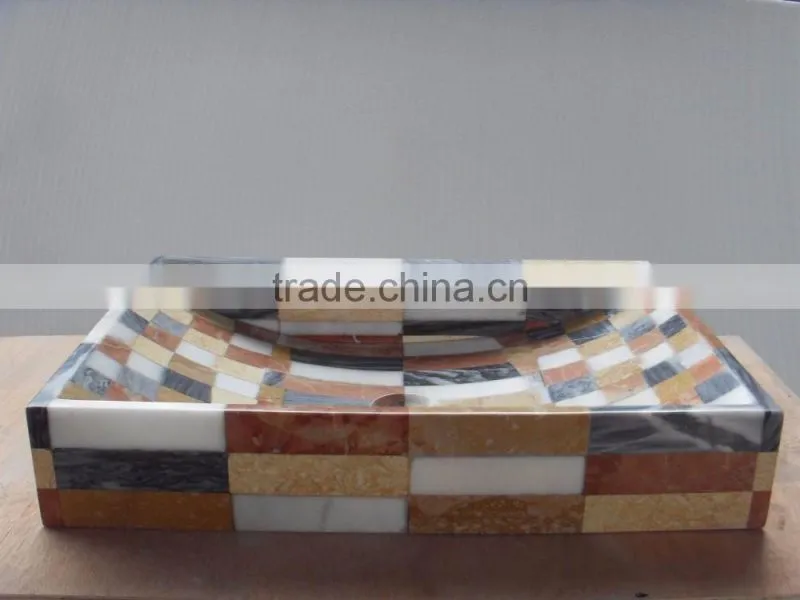 Hot sell mosaic pedestal sink marble stone,natural stone