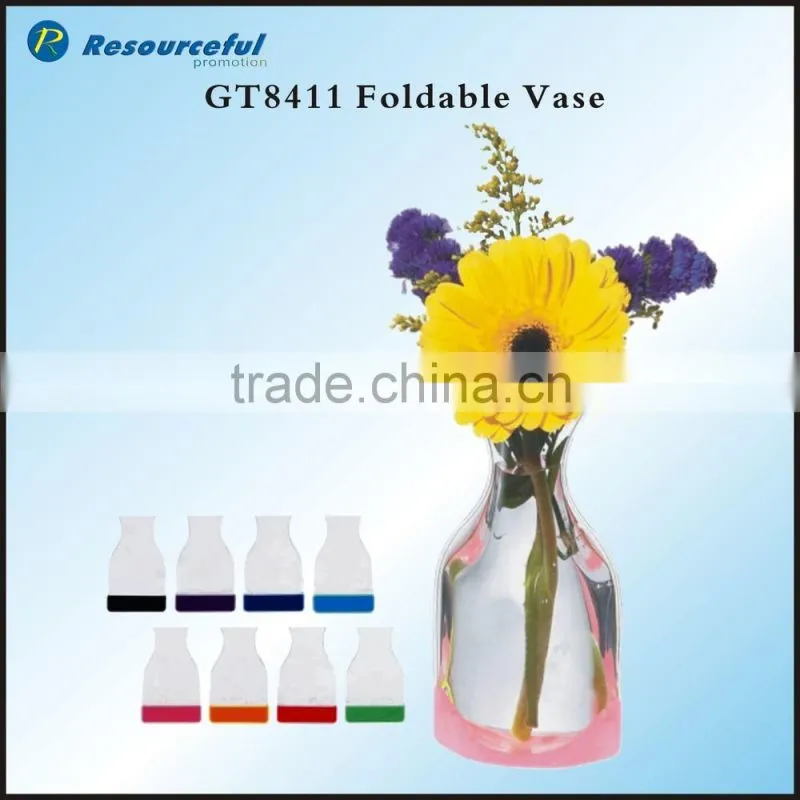 best promotion pvc flower vase,folding plastic flower vase
