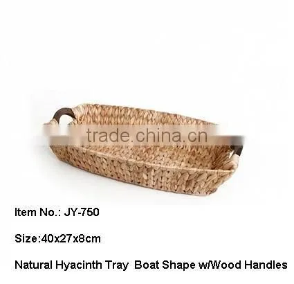 Small Water Hyacinth Storage Basket with Metal Frame