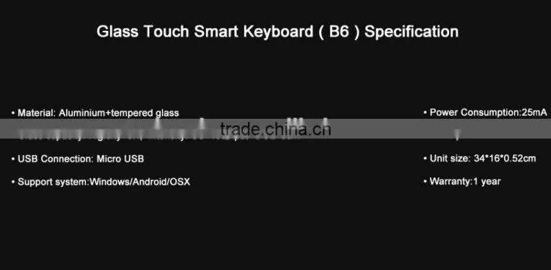 New Transparent Super Thin Glass Touch LED Backlit Universal Wired Keyboard For Windows/IOS/Android/OSX With Gesture Function