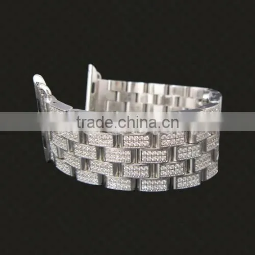 Luxury diamond watch band for apple watch,gold plating strap,for apple watch diamond band