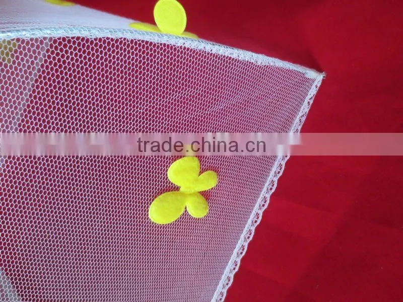 Net cloth folded food cover with florals food umbrella