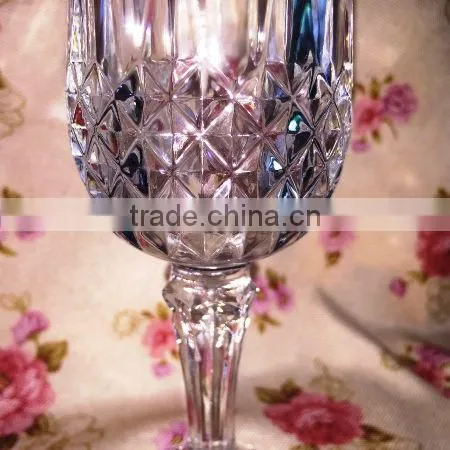 2015 New design clear embossed Glass cup &Wine glass & Goblet