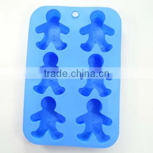 Cheapest silicone rubber 6 cups snowman christmas silicone cake molds,