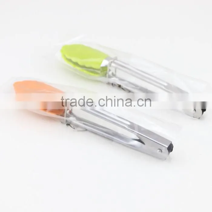Mini Silicone & Stainless Steel Tongs (Assorted Colors)