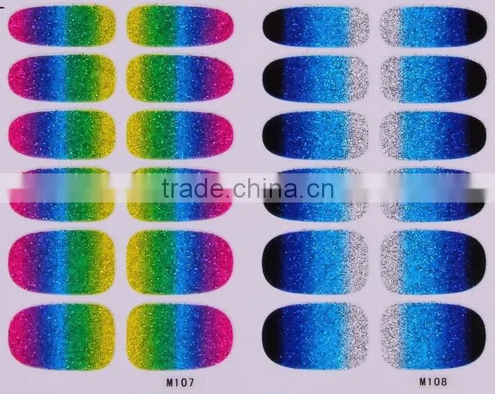 Hot Selling gradient color nail sticker for girls, Gradient nail stick Fashion Nail art Decals