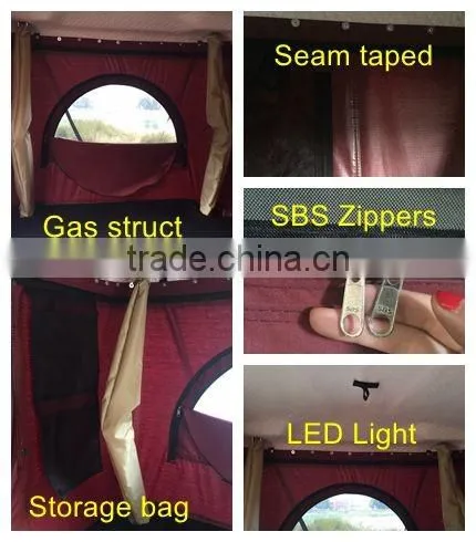 Outdoor car offroad mini fiberglass hard shell roof top tent