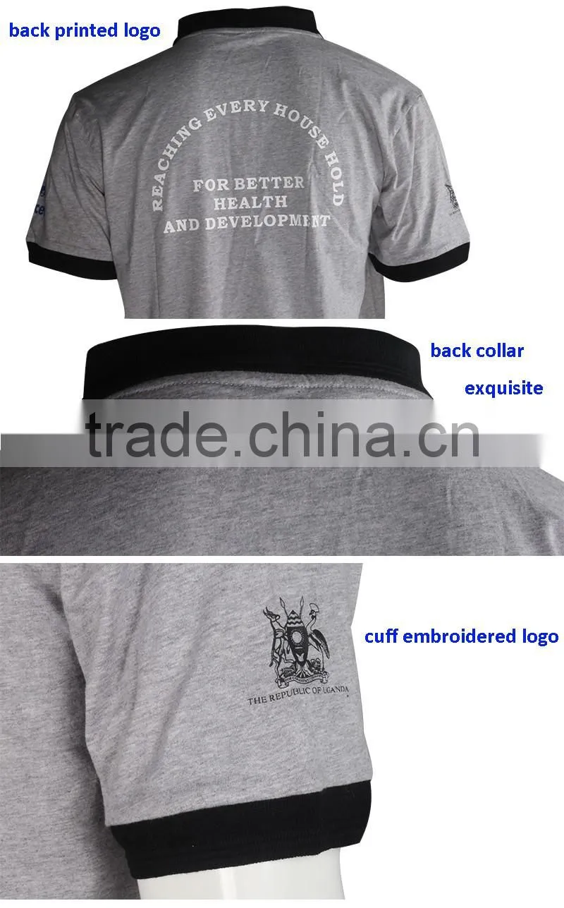 2016 Grey Printed Mercerized Cotton T-shirt