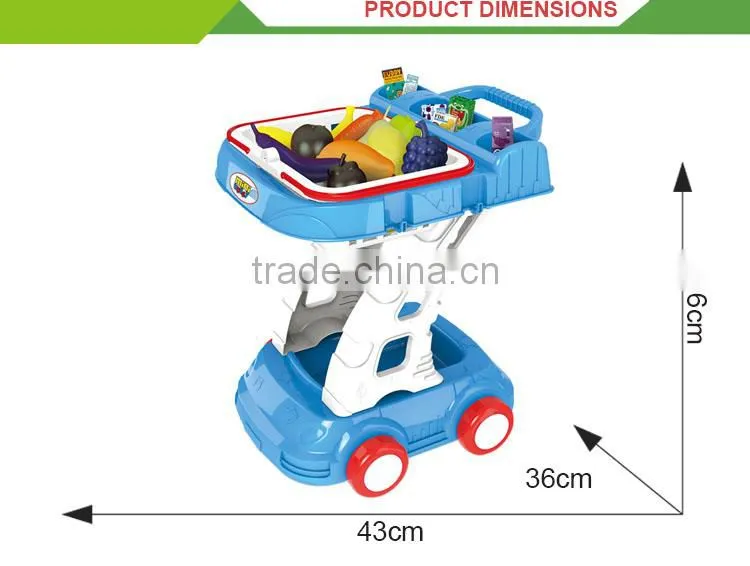 Kids kitchen pretend play set vegetable and fruit trolley