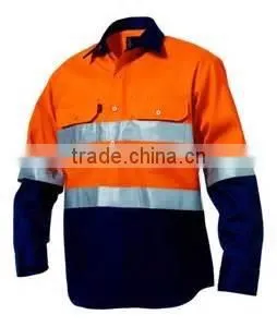 HIVIS 3 WAY COOL-BREEZE COTTON SHIRT WITH 3M R/TAPE - LONG SLEEVE
