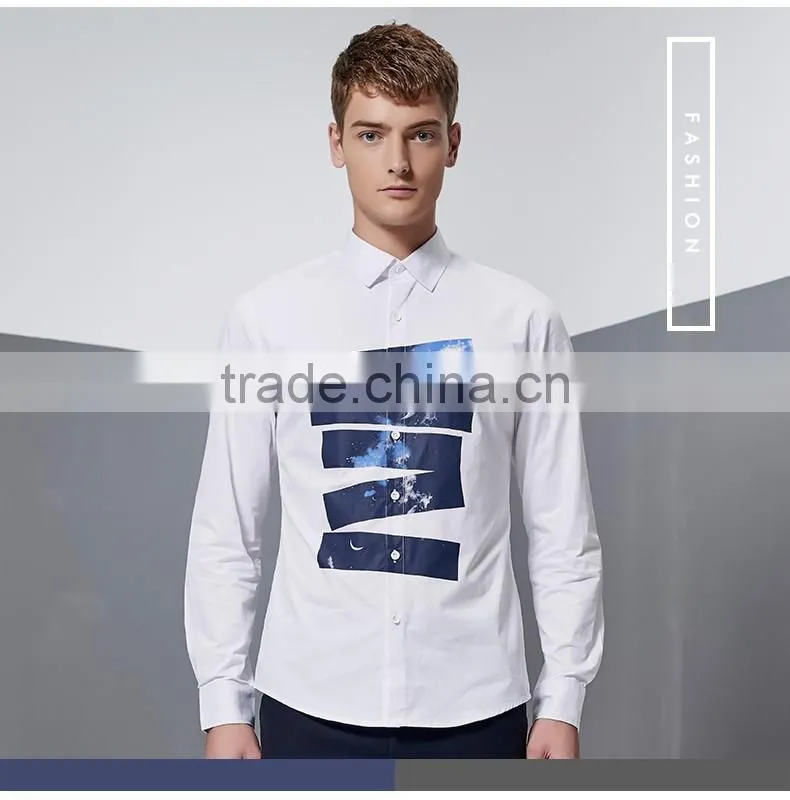 New Design High Quality 100% Cotton Men Casual Slim Fit Shirts Long Sleeve Custom Printing OEM Wholesale