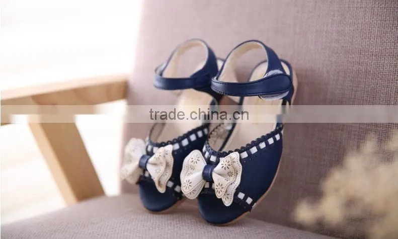 F10012E girls shoes fish mouth design bowknot wholesale shoes
