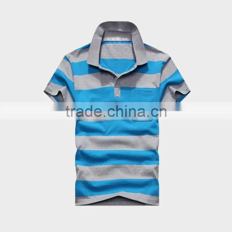 2015 Men's Bulk Polo Shirt With Block Stripe
