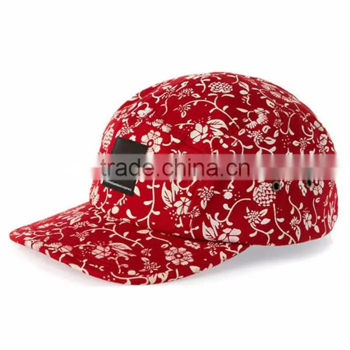all custom printing pattern 5 panel hat and cap