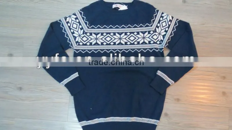 Snow pattern design 100% acrylic pullover knitted sweater