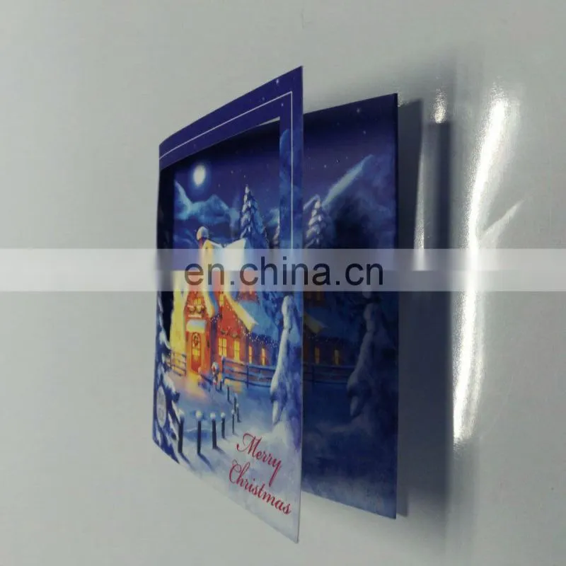 Cute funny handmade paper led light up greeting Christmas cards with button