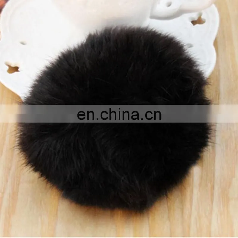 High quality handmade girl fur hairband real rabbit fur hair ring wholesale
