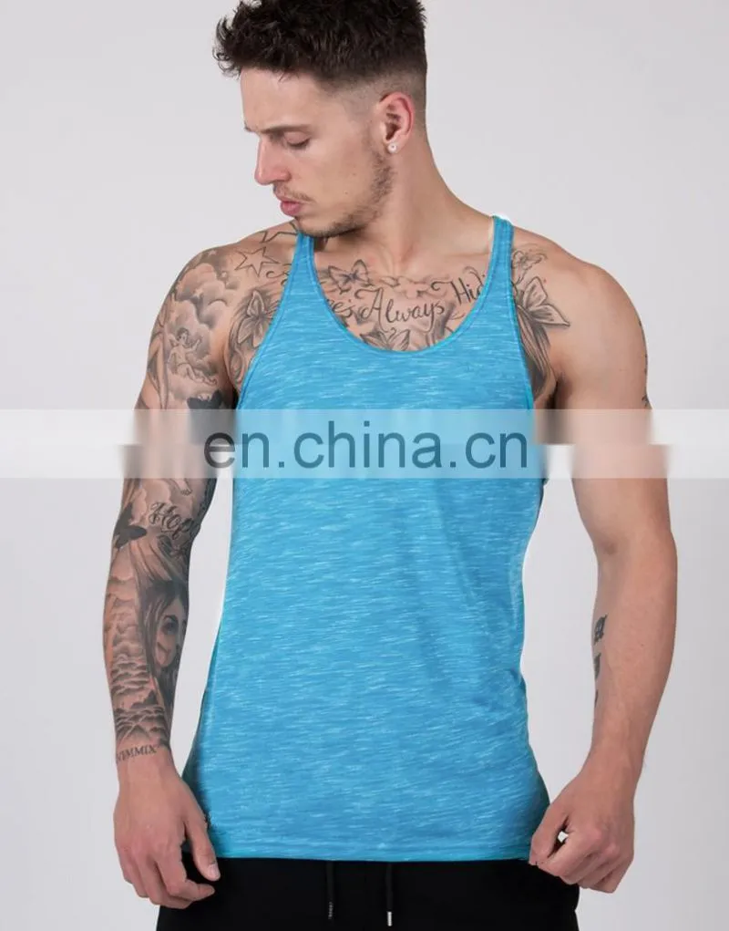 available color slub blank mens gym vest