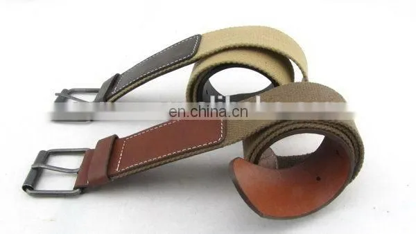 Fashion Canvas Belt With Leather For Men Seat Belt Buckle