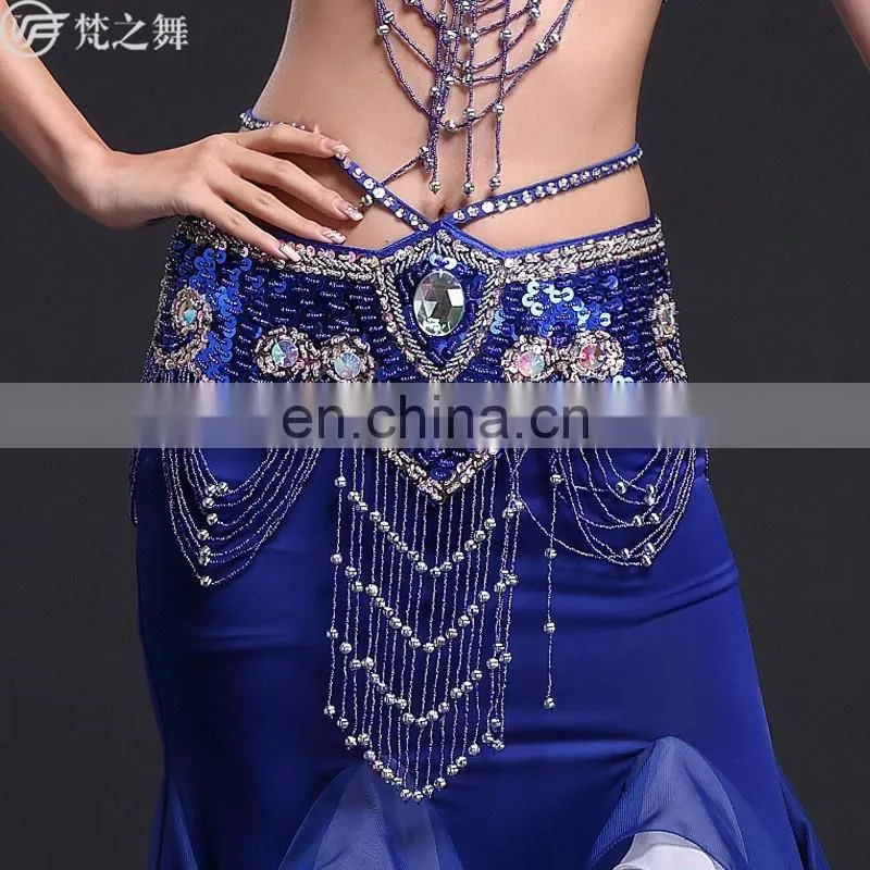 Y-2057 Egyptian beaded tassel belly dance hip belt